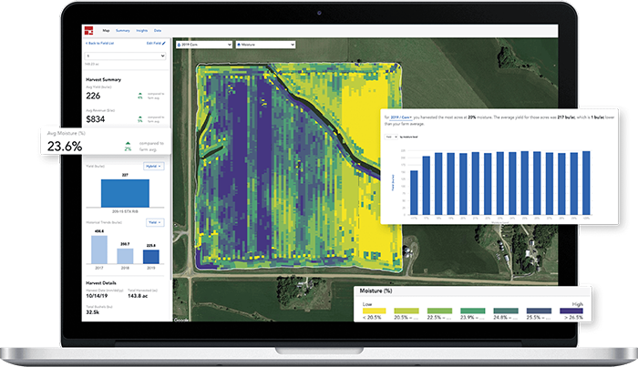 Laptop - field harvest moisture data