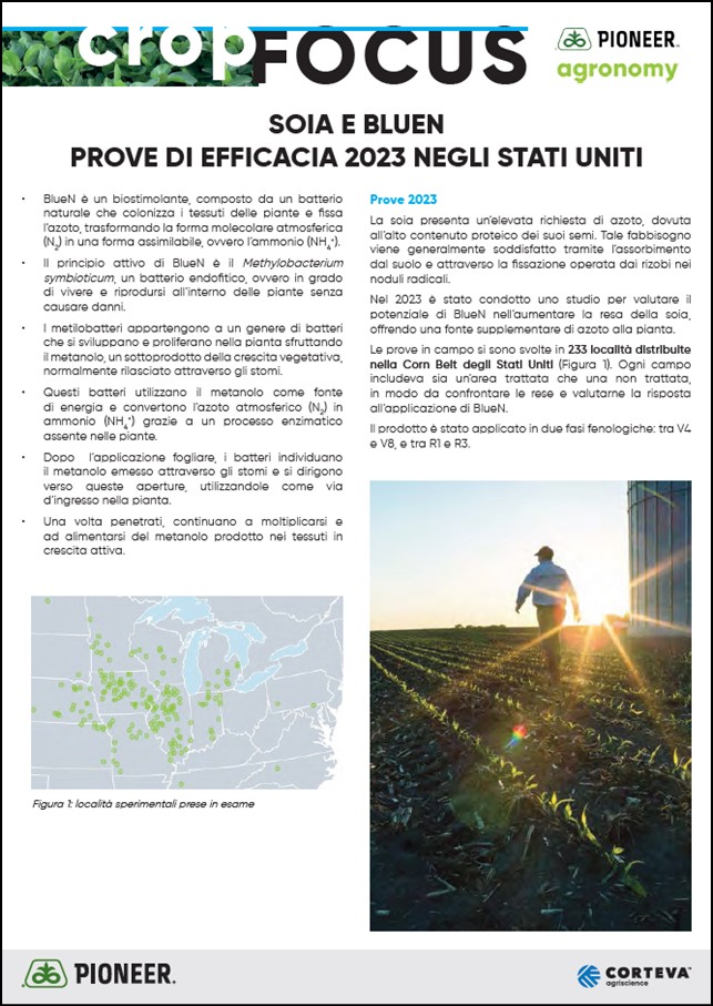Anteprima dell'articolo sulle prove 2023 di BlueN sulla soia