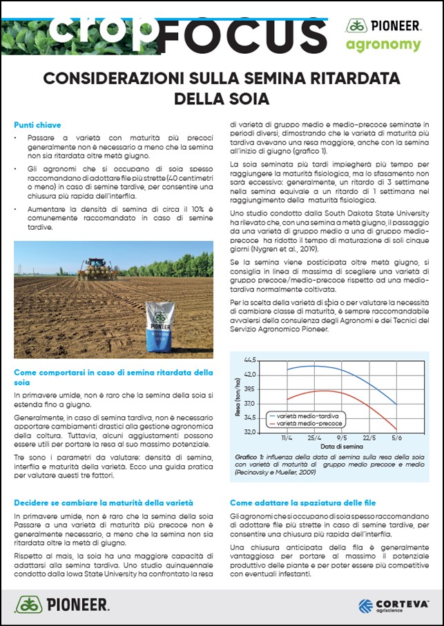 Anteprima dell'articolo sulla semina ritardata della soia