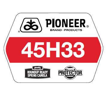 Pioneer variety 45H33 sign