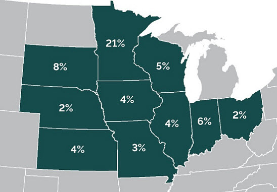 Narrow row corn adoption map