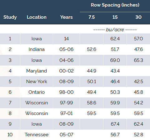 Corn Seed Spacing Chart