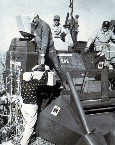 Harvesting Pioneer research plots in the 1960s Harvesting Pioneer research plots in the 1960s