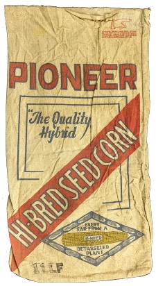 Seed corn bag from 1935-39 period - Pioneer name first added