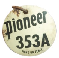 Pioneer corn seedbag tag from the late 1940s