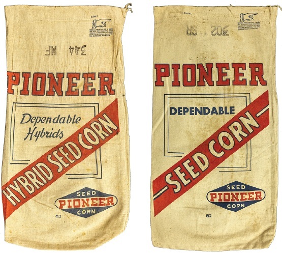 Pioneer seed corn bags - Dependable Hybrids added in 1948