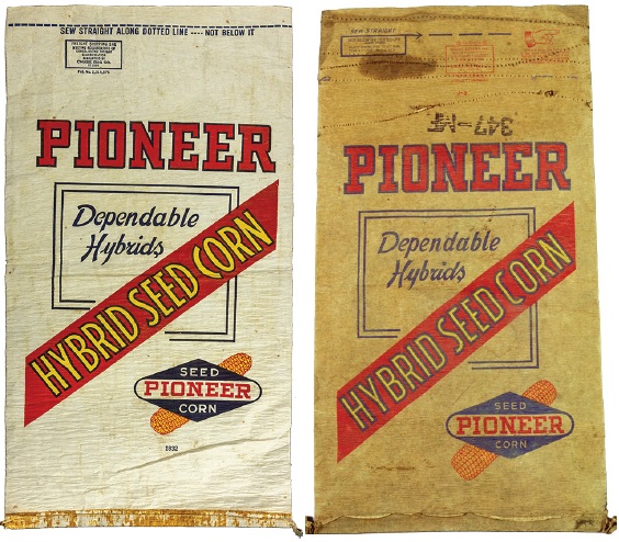 Pioneer paper seed corn bags - 1957