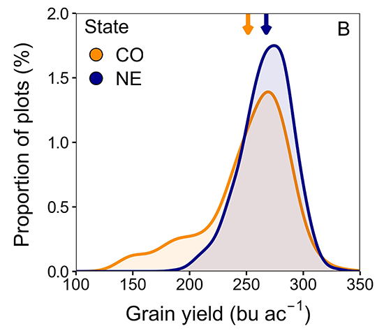 Grain yield data distribution.