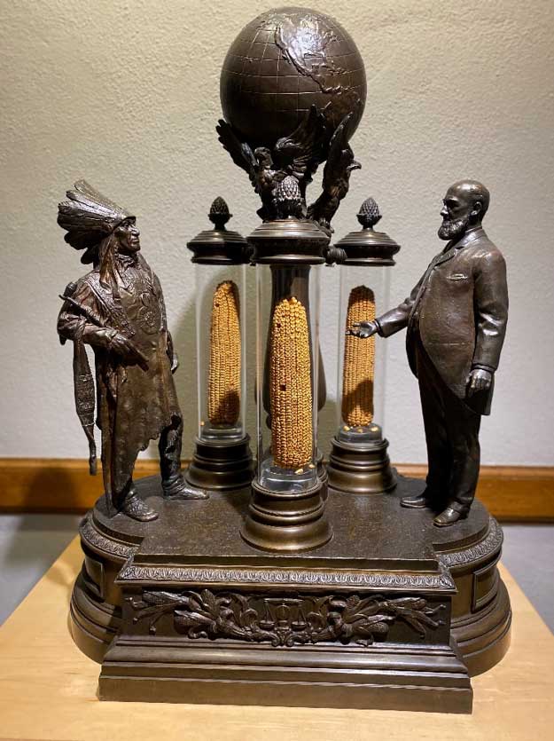 A.E Cook Corn trophy commissioned in 1904 to inspire corn development and improvement.