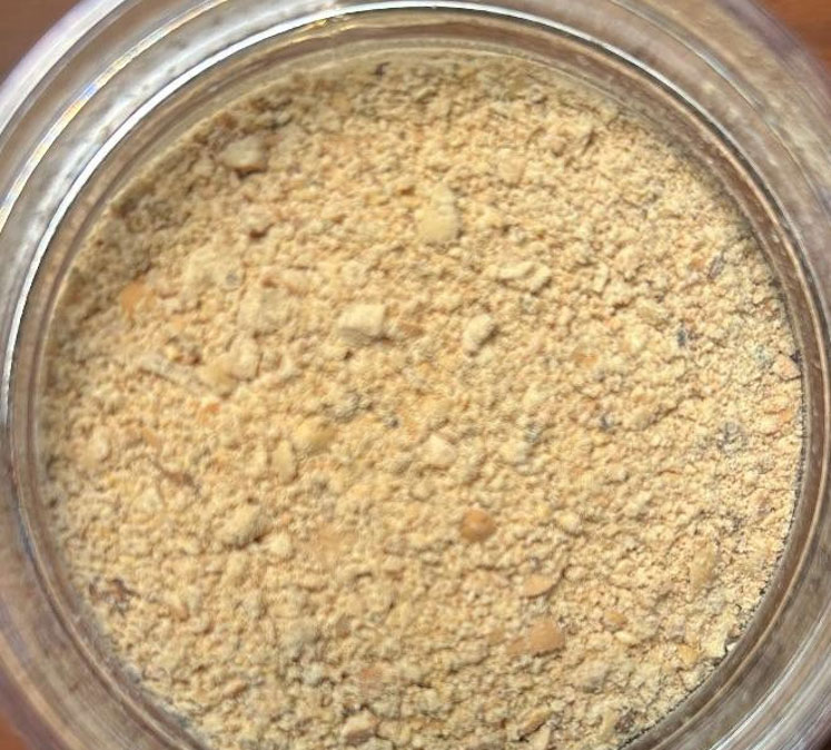 Mean particle size - 756 micrometer - full-fat soybean meal sample Mean particle size - 756 micrometer - full-fat soybean meal sample