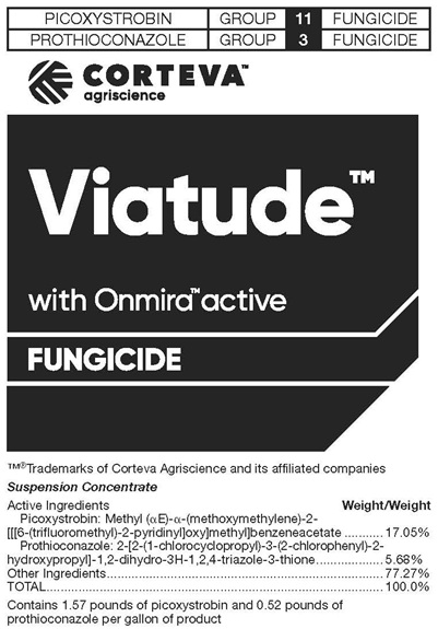 Example of a fungicide product label showing the names of FRAC groups and the active ingredients