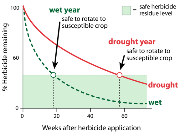 Illustration - soil moisture effect on herbicide persistence
