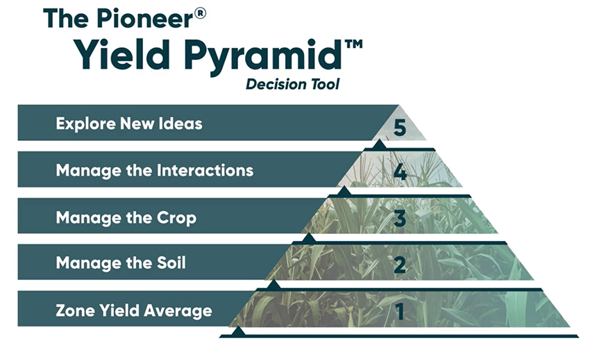 Illustration - A visual of each yield level within the Pioneer Yield Pyramid decision tool.