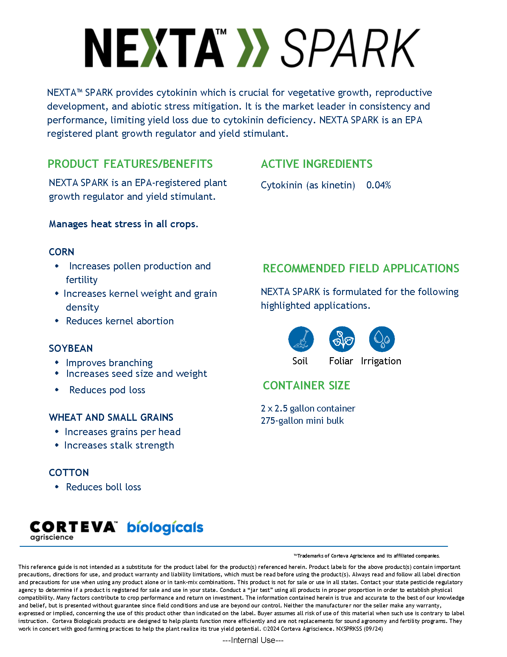 NEXTA SPARK Product Sheet