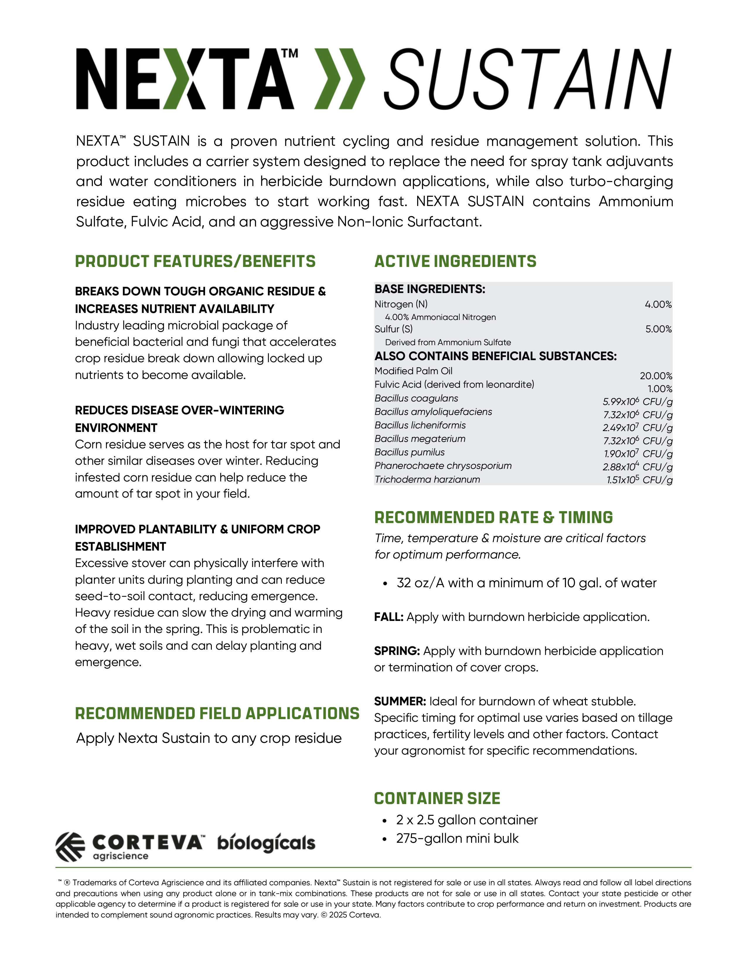 NEXTA SPARK Product Sheet