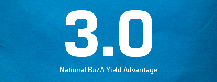 3.0 yield advantage per bushel - national A-Series soybeans performance vs Asgrow XtendFlex soybeans