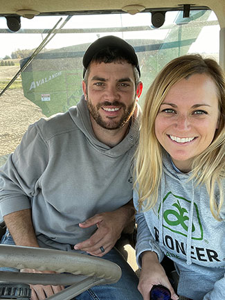 Photo - Plenish soybean growers Travis and Marissa Hake.