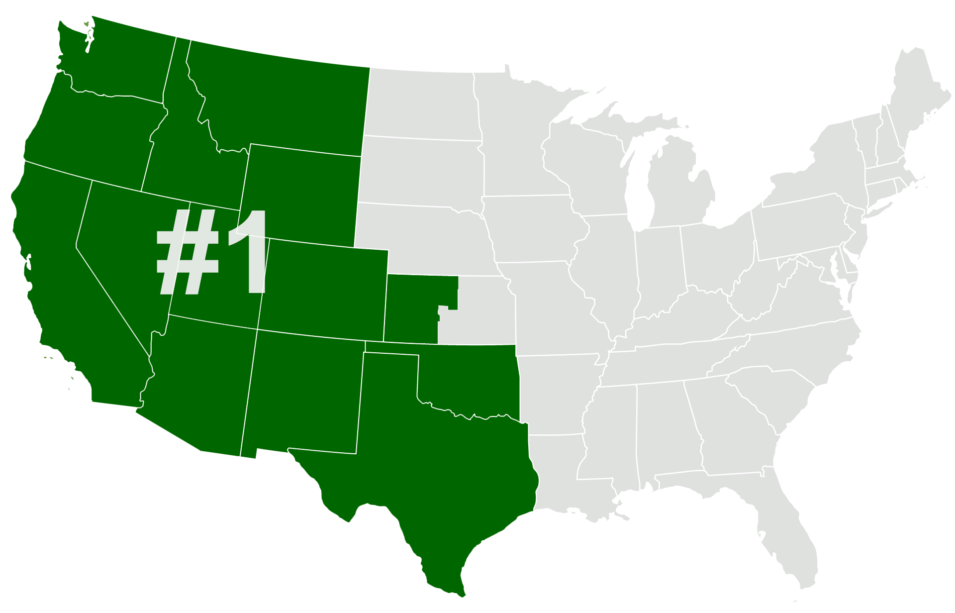 US Map - Western region states highlighted